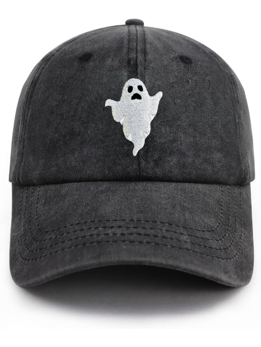 Unisax Ghost-Black Embroidered Spooky Adjustable cotton style Halloween Hats